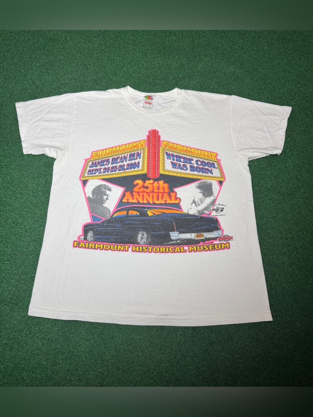 James Dean Run Vintage T Shirt Large Fairmount Historical Museum Hot Rod Shirt